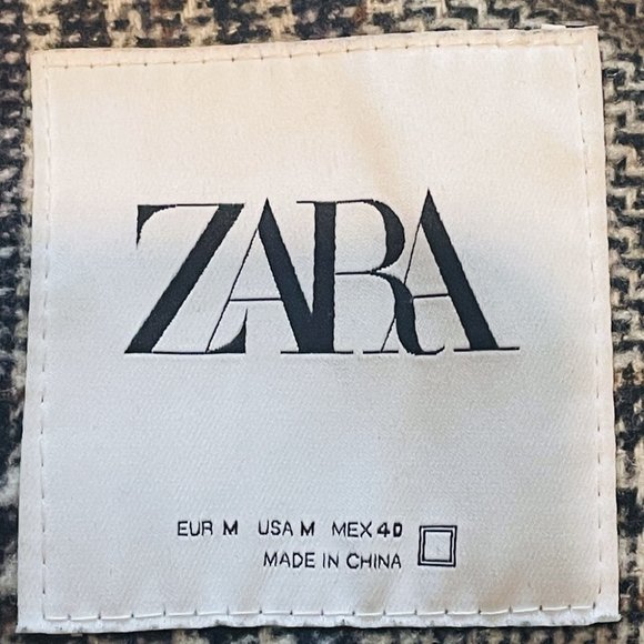 Zara Black Grey & Tan Plaid Jacket Shacket Coat Lumberjack Size Medium - Picture 8 of 10